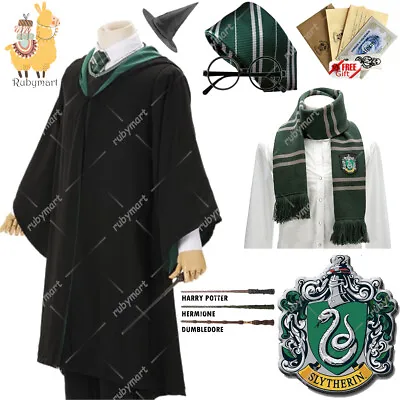 Buy Harry Potter Draco Malfoy Slytherin Robe Cloak Tie Clothes Wand Scarf Costume UK • 5.49£