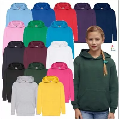 Buy Fruit Of The Loom Kids Classic Hooded Sweatshirt Boys Girls Pullover Hoodies  • 12.97£