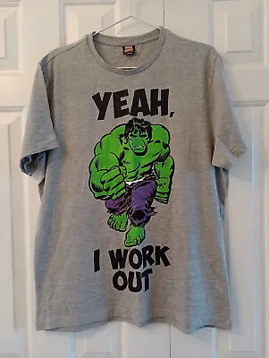 Buy Marvel Comics Incredible Hulk Grey Short Sleeved T-Shirt Size L Polyester/Cotton • 3£