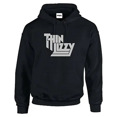 Buy Thin Lizzy Hoodie Logo Style Image Jailbreak Lynott Black  Silver Text Unisex • 27.97£