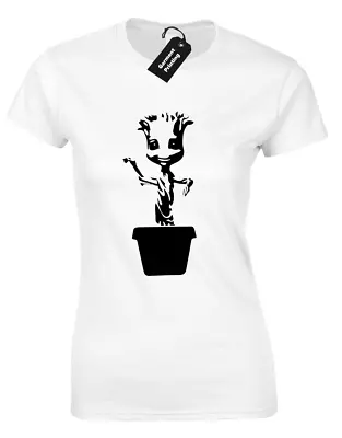 Buy Guardians Baby Groot Ladies T Shirt Funny Film Rocket Cool Classic Film New Gift • 7.99£