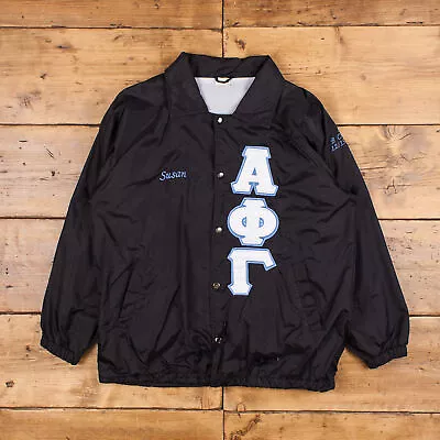 Buy Vintage Coach Jacket L 90s Fraternity Black Snap • 20.40£