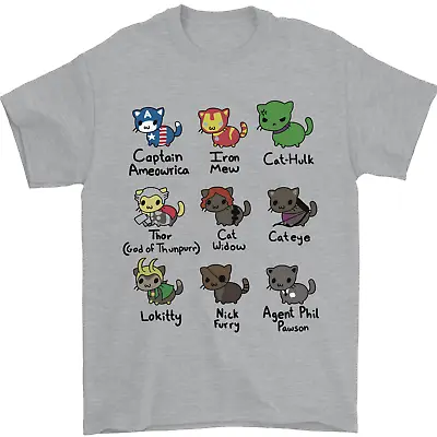 Buy Funny Cat Superheroes Mens T-Shirt 100% Cotton • 8.49£