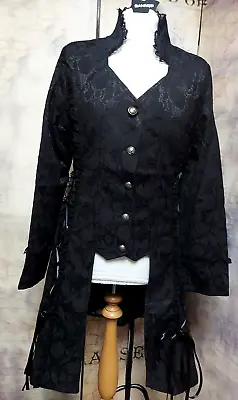 Buy Bnwt Med 12 Black Banned Alternative Jacket Gothic Victorian Steampunk Romantic • 35£