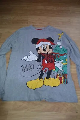 Buy Disney Mens Unisex  Mickey Mouse Xmas Pyjama  Nightwear Top Size Small Medium • 8£