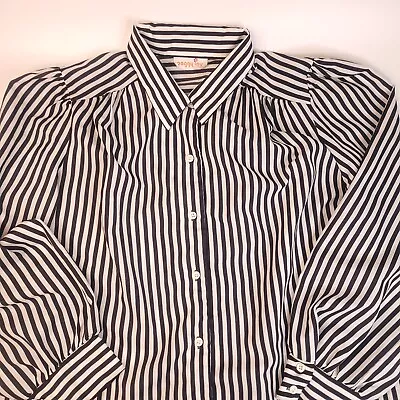 Buy Vintage Womens Shirt Long Sleeve 70s 80s Carnival Beetlejuice Secretary Blouse • 37.80£