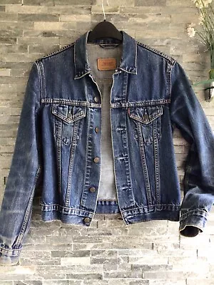 Buy Levi Strauss Blue Denim Jacket Ladies S-M Fit Size 10 • 19.99£