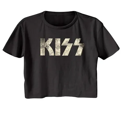 Buy Kiss Faded Vintage Logo Women's Crop Top Rock Band Album Concert Tour Merch • 25.17£