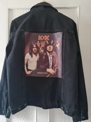 Buy Vintage Look AC/DC Inspired Customized Patches Washed Black Denim Vintage AC DC • 39.99£