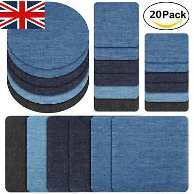 Buy 20 Pieces Iron On Patches For Jeans Repair, Denim Jean Repair Patches, Iron On • 6.47£