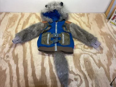 Buy Disney Hoodie Rocket Raccoon Guardians Of The Galaxy Costume Jacket SIZE 2 • 20.83£