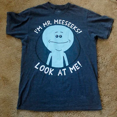 Buy I'M MR MEESEEKS LOOK AT ME Rick And Morty ADULT SWIM T Shirt Size M GRAY • 8.84£