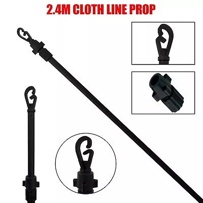 Buy Extendable Prop Line Heavy Duty Clothes Washing Pole Outdoor Support Dryover2.4m • 7.19£