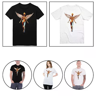 Buy Rock Band Party Nirvana T-Shirt Angelic In Utero Band Black White S-2XL • 10.99£