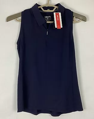 Buy Baleaf Flyleaf Sleeveless Quarter-Zip Knit Polo Womens Sz Medium Blue New • 28.95£