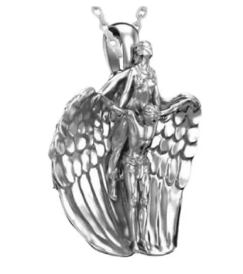 Buy Gothic Punk Goddess Unisex Pendant Winged Angel Jesus Necklace Chain Jewellery • 6.44£