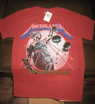 Buy METALLICA   And Justice For All  T-Shirt    Burgundy   NWT   Size MED • 17£
