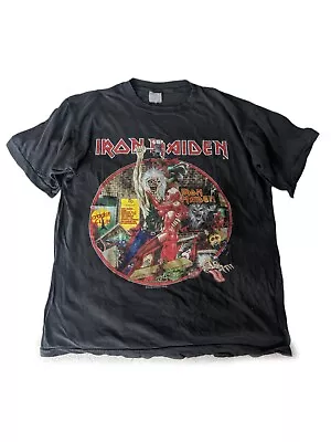 Buy Vintage 1990 Iron Maiden Bring Your Daughter Rock Metal Tour Concert T-Shirt • 50£