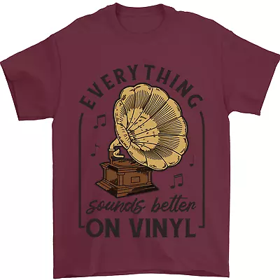 Buy Music Sounds Better On Vinyl Records DJ Mens T-Shirt 100% Cotton • 8.49£