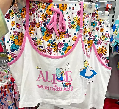 Buy Ladies Disney Pyjamas Pjs Primark Alice In Wonderland Vest Shorts Nightwear Gift • 14.84£