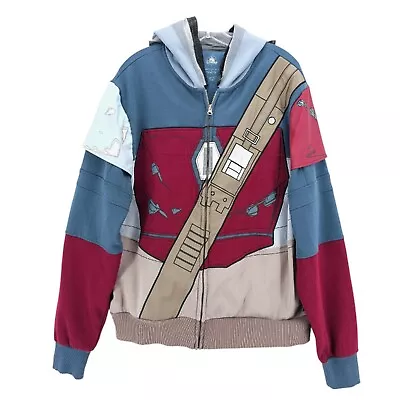 Buy Disney Mandalorian Bounty Hunter Zip Up Sweatshirt Hoodie Star Wars Adult LARGE • 52.14£