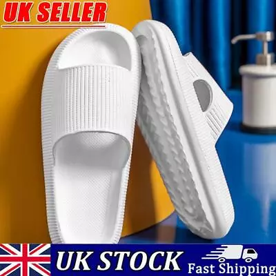 Buy Cool Slippers Anti-Slip Home Couples Slippers Elastic For Walking (White 38-39) • 9.79£