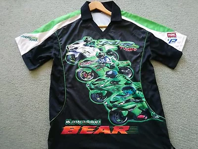 Buy Kawasaki Bear ZX14R Ghost Rider Ninja Polo Shirt Black Green Sz L  (XL?)  • 26.32£