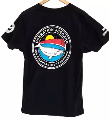 Buy Sea Shepherd Operation Jeedara T-shirt Mens Size Small Black Graphic Tee - RARE • 25.25£