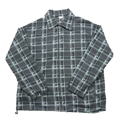 Buy Vintage Plaid Fleece Jacket | XL | Pattern Check Flannel Overshirt Shirt • 15.39£