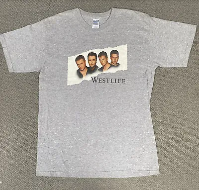 Buy WESTLIFE T Shirt Mens Large Grey Turnaround Tour 2004 Short Sleeve Vintage • 12£
