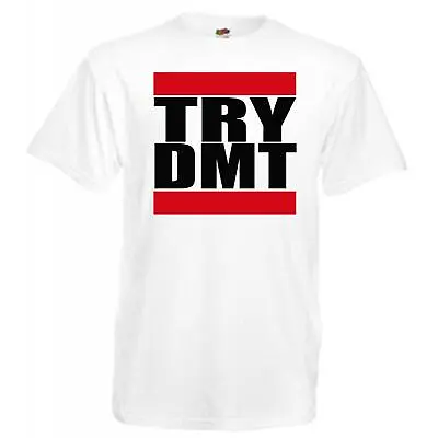 Buy Mens Try DMT Dimethyltryptamine Psychedelic Trip White Unisex T-Shirt • 11.01£