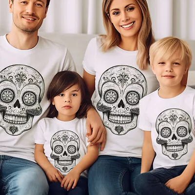 Buy Mexican Sugar Skull Neon Men's T-shirt Day Of The Dead Tattoo Goth Tee Top#D#V • 13.49£