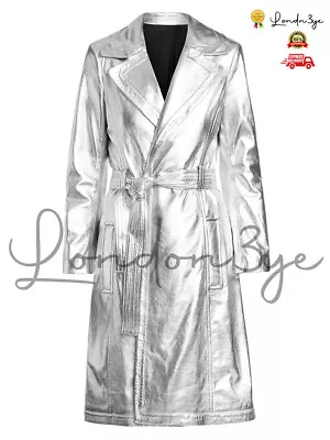 Buy Silver Metallic Trench Coat For Women, Silver Trench Coat Womens At Lowest Price • 193.17£