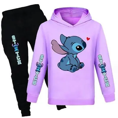 Buy Kids Boys Girls Lilo Stitch Hoodies Jumper Sweatshirt Tops Pants Outfit Clothes  • 15.47£