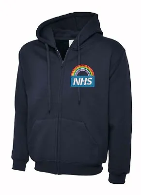 Buy NHS Rainbow Hoodie Embroidered Logo / Text Zip Hoodie Personalised NHS Hoodie. • 19.95£