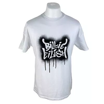 Buy Billie Eilish T Shirt White Extra Small Oversized Fit Band Tee Pop Y2k Music Tee • 22.50£