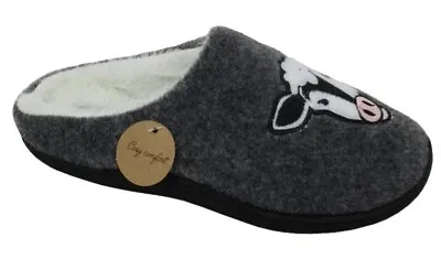 Buy Womens Slippers Warm Lined Comfort Fit Memory Foam Ladies Indoor Mules Sizes • 9.99£