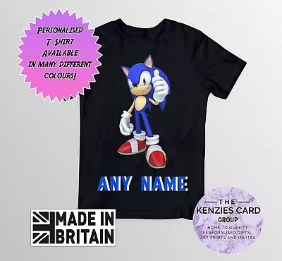 Buy Personalised Sonic The Hedgehog Kids Personalised Birthday T-shirt Any Name V2 • 10.70£