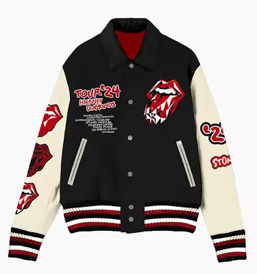 Buy Rolling Stones Hackney Diamonds Limited Varsity Jacket X/500 Large IN HAND • 850.49£