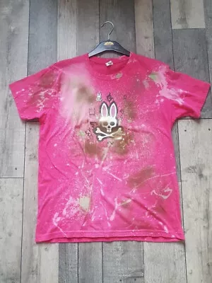 Buy T-shirt 44  LARGE PINK Bunny Punk Graffiti Distressed Emo Alternative  • 14.99£
