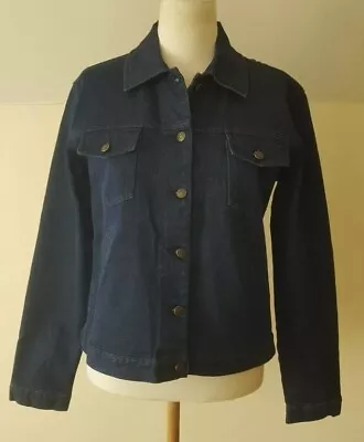 Buy Fluid Jeans Wear Women's Dark Indigo Long Sleeve Button Up Jacket Size 10 • 14.99£