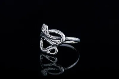 Buy Sterling Silver Snake Symbol Ring Unique Handmade Fashion Jewelry • 23.62£