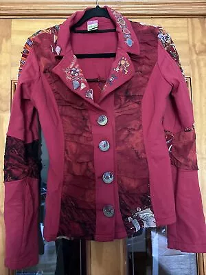 Buy Save The Queen Jacket - Red Buttons Cotton L Large Italy • 32.50£