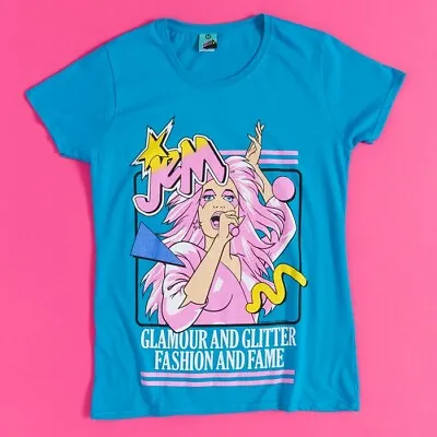 Buy Official Jem And The Holograms Glamour And Glitter Blue Fitted T-Shirt • 19.99£