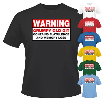 Buy Adult/Unisex T Shirt, Warning Grumpy Old Git, Funny, Ideal Gift Or Present. • 9.99£