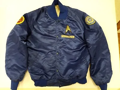Buy Vintage 1980s Star Trek Satin Jacket With Patches Size M • 189.99£