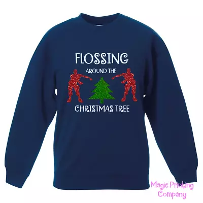 Buy Boys Kids CHRISTMAS JUMPER FLOSSING AROUND TREE Sweatshirt Girls Outfit Gift  • 16.99£