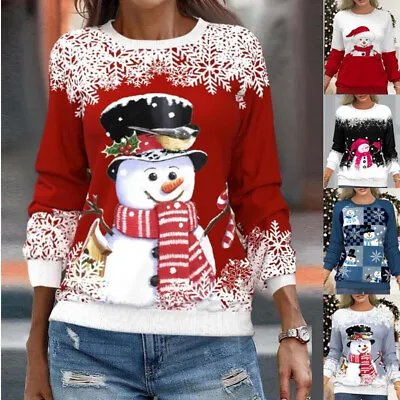 Buy Women Xmas Red Sweater Girls Christmas Gift Novelty Jumper Sweater Rudolph Tops • 9.99£