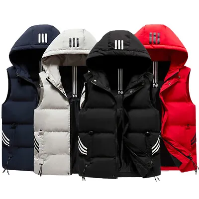 Buy Men Body Warmer Gilet Hoodie Hooded Contrast Hood Sleeveless Jacket Waistcoat • 28.11£