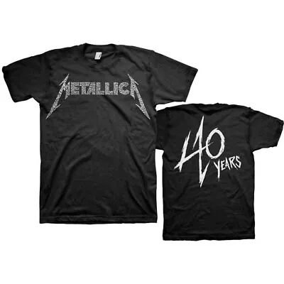 Buy Metallica T-Shirt 40 Years Anniversary Tour Rock New Black Official • 15.95£